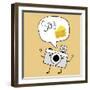 Camera Cartoon Say Cheese-Sergio Hayashi-Framed Art Print