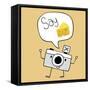 Camera Cartoon Say Cheese-Sergio Hayashi-Framed Stretched Canvas