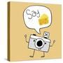 Camera Cartoon Say Cheese-Sergio Hayashi-Stretched Canvas