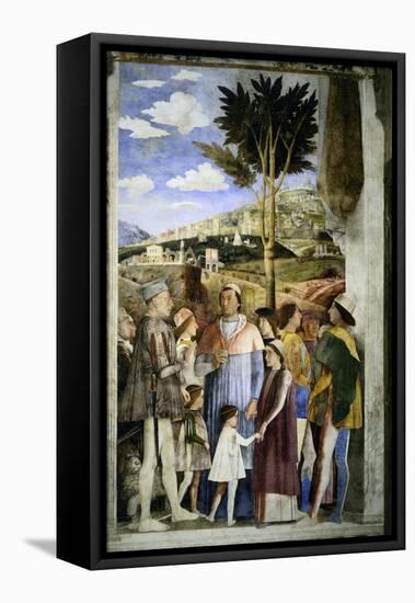 Camera Degli Sposi: The Meeting-Andrea Mantegna-Framed Stretched Canvas