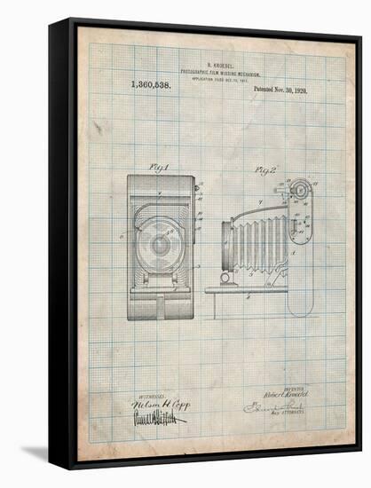 Camera Film Winding Patent Print-Cole Borders-Framed Stretched Canvas