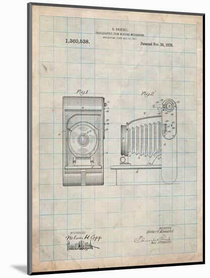 Camera Film Winding Patent Print-Cole Borders-Mounted Art Print