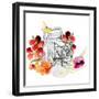 Camera Sketch on Fall Floral I-Lanie Loreth-Framed Art Print