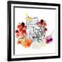 Camera Sketch on Fall Floral I-Lanie Loreth-Framed Art Print