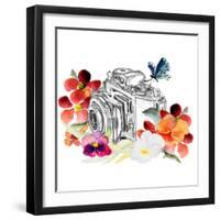 Camera Sketch on Fall Floral II-Lanie Loreth-Framed Art Print