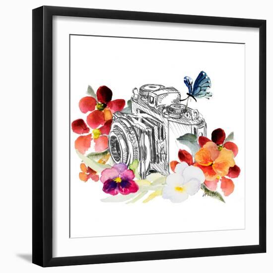 Camera Sketch on Fall Floral II-Lanie Loreth-Framed Art Print