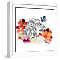 Camera Sketch on Fall Floral II-Lanie Loreth-Framed Art Print