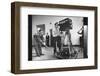 Cameraman Nick Luppino Honing in TV Camera During 1st Broadcast at Newly Opened WICV-TV Station-Ralph Morse-Framed Photographic Print