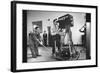 Cameraman Nick Luppino Honing in TV Camera During 1st Broadcast at Newly Opened WICV-TV Station-Ralph Morse-Framed Photographic Print