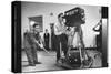 Cameraman Nick Luppino Honing in TV Camera During 1st Broadcast at Newly Opened WICV-TV Station-Ralph Morse-Stretched Canvas