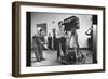 Cameraman Nick Luppino Honing in TV Camera During 1st Broadcast at Newly Opened WICV-TV Station-Ralph Morse-Framed Photographic Print