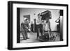 Cameraman Nick Luppino Honing in TV Camera During 1st Broadcast at Newly Opened WICV-TV Station-Ralph Morse-Framed Photographic Print