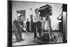 Cameraman Nick Luppino Honing in TV Camera During 1st Broadcast at Newly Opened WICV-TV Station-Ralph Morse-Mounted Photographic Print