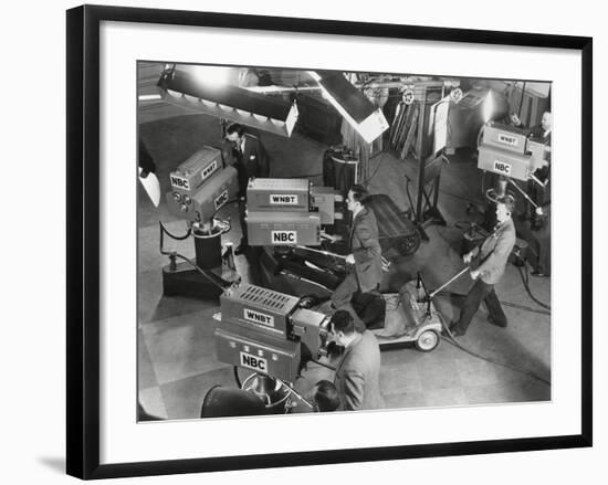 Cameras are Tested on the Television Studio Set before the Program Goes on the Air-null-Framed Photo