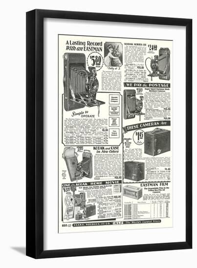 Cameras in Sears Roebuck Catalog-null-Framed Art Print