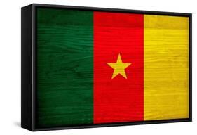 Cameroon Flag Design with Wood Patterning - Flags of the World Series-Philippe Hugonnard-Framed Stretched Canvas