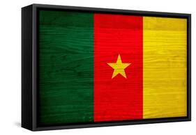 Cameroon Flag Design with Wood Patterning - Flags of the World Series-Philippe Hugonnard-Framed Stretched Canvas