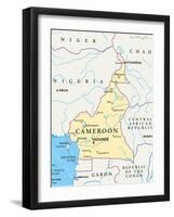 Cameroon Political Map-Peter Hermes Furian-Framed Art Print