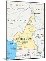 Cameroon Political Map-Peter Hermes Furian-Mounted Art Print