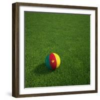 Cameroonian Soccerball Lying on Grass-zentilia-Framed Premium Giclee Print