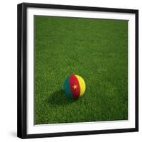 Cameroonian Soccerball Lying on Grass-zentilia-Framed Premium Giclee Print