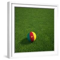 Cameroonian Soccerball Lying on Grass-zentilia-Framed Premium Giclee Print