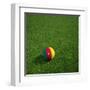 Cameroonian Soccerball Lying on Grass-zentilia-Framed Art Print