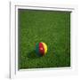 Cameroonian Soccerball Lying on Grass-zentilia-Framed Art Print