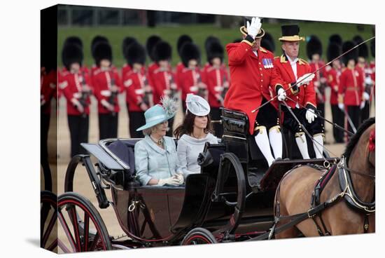 Camilla, Duchess of Cornwall and Catherine, Duchess of Cambridge at Queen's Annual Birthday Parade-null-Stretched Canvas