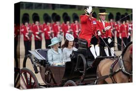 Camilla, Duchess of Cornwall and Catherine, Duchess of Cambridge at Queen's Annual Birthday Parade-null-Stretched Canvas