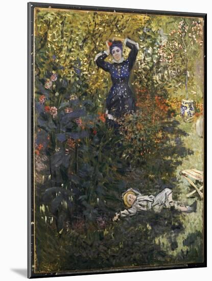 Camille and Jean in the Garden at Argenteuil-Claude Monet-Mounted Giclee Print