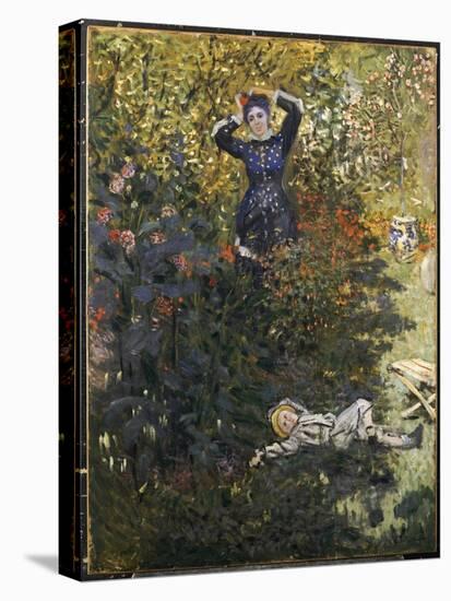 Camille and Jean in the Garden at Argenteuil-Claude Monet-Stretched Canvas