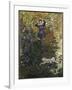 Camille and Jean in the Garden at Argenteuil-Claude Monet-Framed Giclee Print