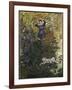 Camille and Jean in the Garden at Argenteuil-Claude Monet-Framed Giclee Print