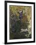 Camille and Jean in the Garden at Argenteuil-Claude Monet-Framed Giclee Print