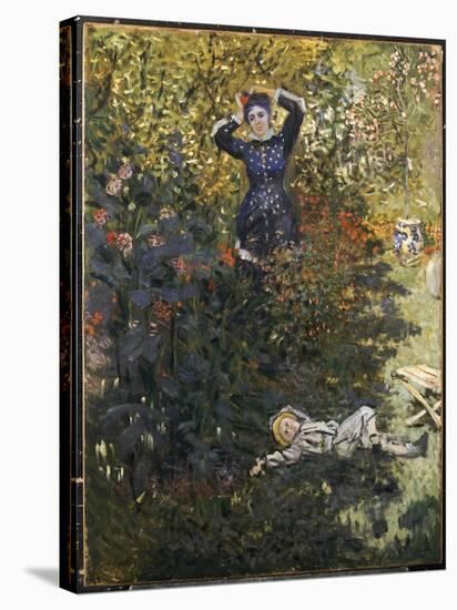 Camille and Jean in the Garden at Argenteuil-Claude Monet-Stretched Canvas