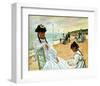 Camille at the Beach-Claude Monet-Framed Giclee Print