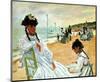 Camille at the Beach-Claude Monet-Mounted Giclee Print