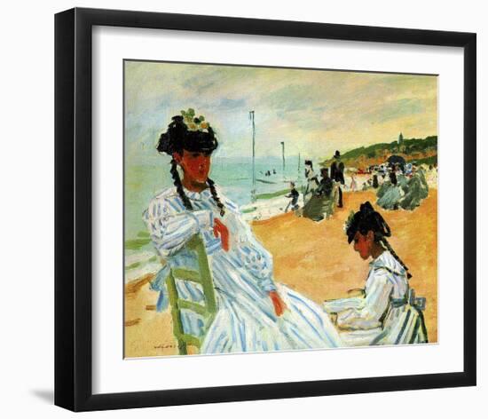 Camille at the Beach-Claude Monet-Framed Giclee Print