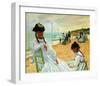 Camille at the Beach-Claude Monet-Framed Giclee Print