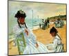 Camille at the Beach-Claude Monet-Mounted Giclee Print