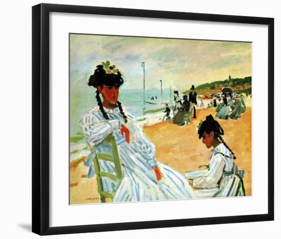 Camille at the Beach-Claude Monet-Framed Giclee Print