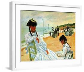 Camille at the Beach-Claude Monet-Framed Giclee Print