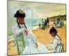 Camille at the Beach-Claude Monet-Mounted Giclee Print