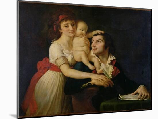 Camille Desmoulins (1760-94) His Wife Lucile (1771-94) Their Son Horace-Camille (1792-1825) c. 1792-Jacques-Louis David-Mounted Giclee Print