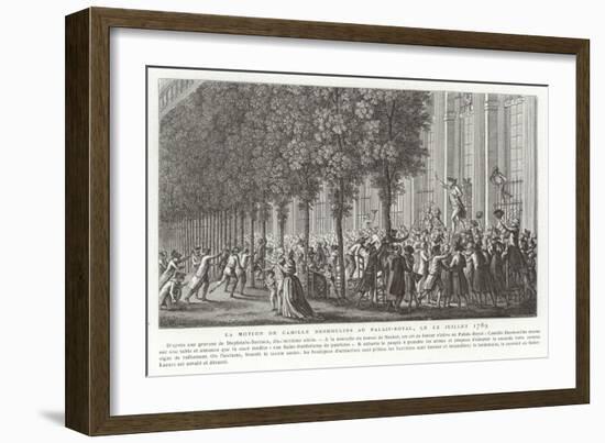 Camille Desmoulins Issues His Call to Arms Outside the Palais Royal-Jean Duplessis-bertaux-Framed Giclee Print