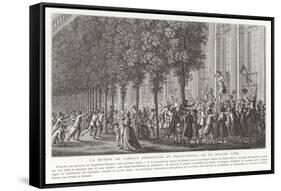 Camille Desmoulins Issues His Call to Arms Outside the Palais Royal-Jean Duplessis-bertaux-Framed Stretched Canvas
