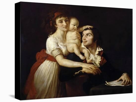 Camille Desmoulins with His Wife Lucile and Child-Jacques Louis David-Stretched Canvas