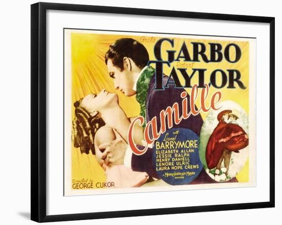 Camille, Greta Garbo, Robert Taylor, Greta Garbo, Robert Taylor, 1936-null-Framed Art Print