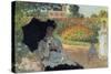 Camille in the Garden with Jean and His Nanny-Claude Monet-Stretched Canvas